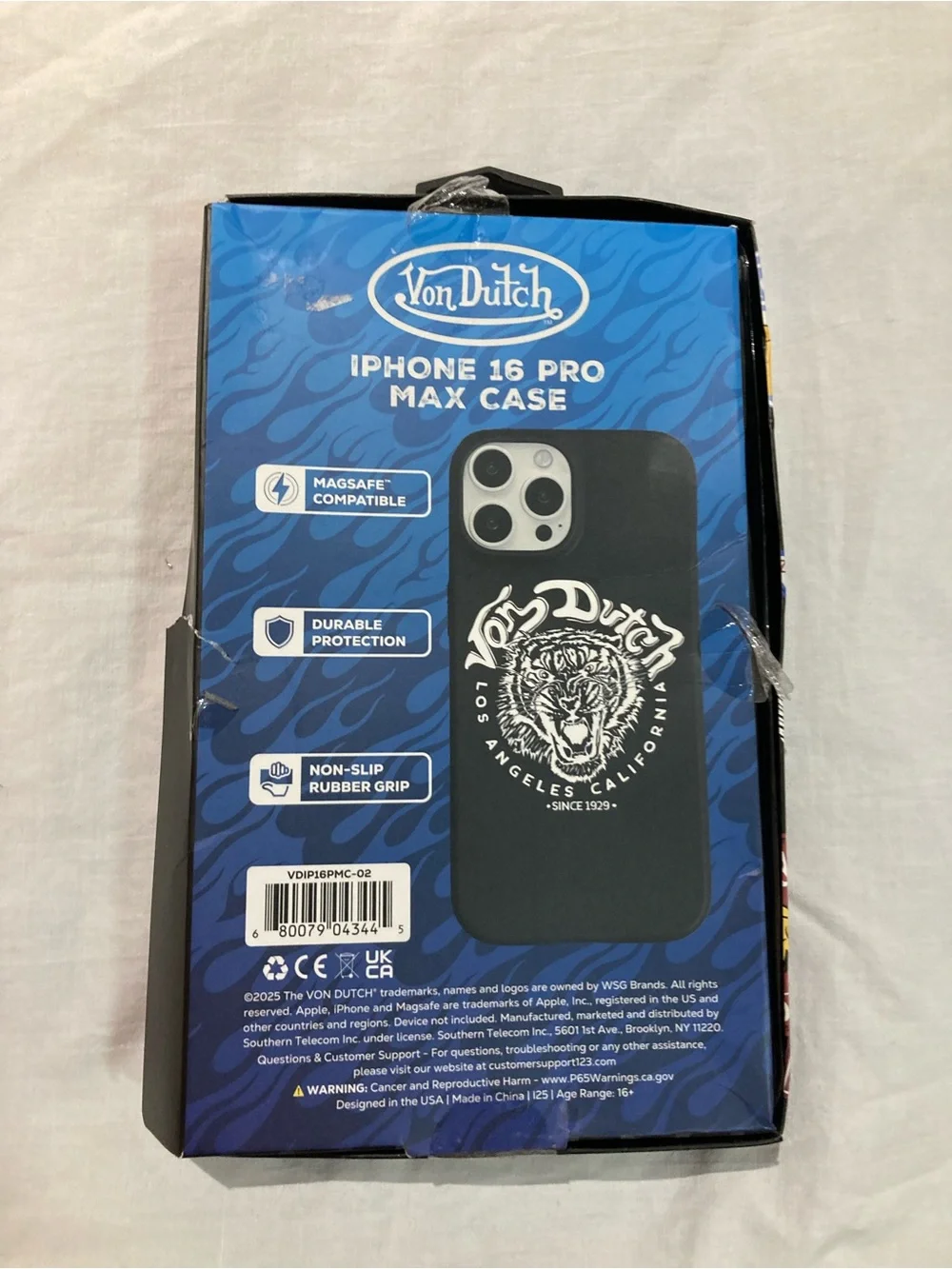 Von Dutch IPhone 16 pro max phone case, NIB!